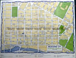 9-819  Street map of CBD Melbourne  c.1970's