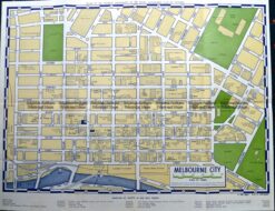 9-819  Street map of CBD Melbourne  c.1970's