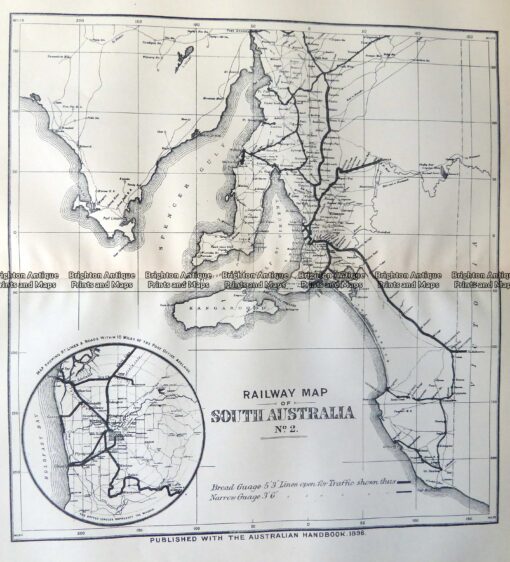 9-826  South Australia Railway Map  c.1896