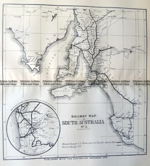 9-826  South Australia Railway Map  c.1896
