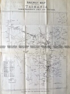 9-830  Tasmania Railway Map  c.1883