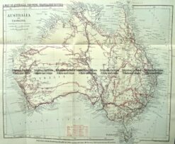 9-974  Australia - tracks of explorers  c.1880