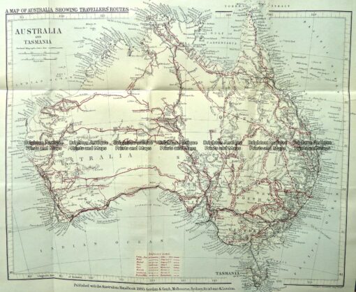 9-974  Australia – tracks of explorers  c.1880