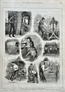 Antique Print Glass works c.1881 - Australasian Glass Works at Emerald Hill  Ref:888-040