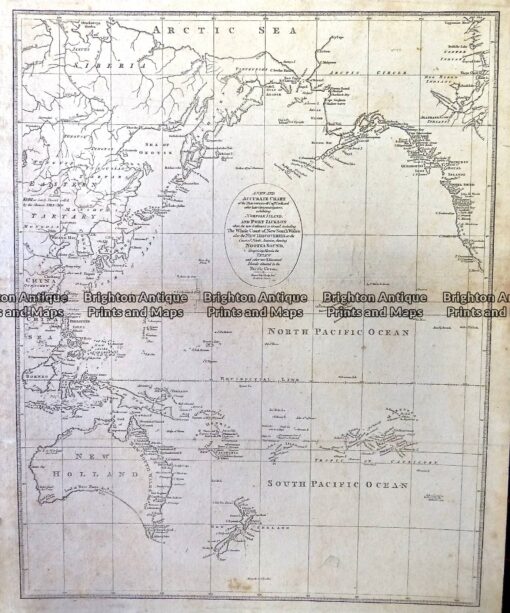 Antique Map 230-545 Accurate Chart of the discoveries of Capt Cook by ...