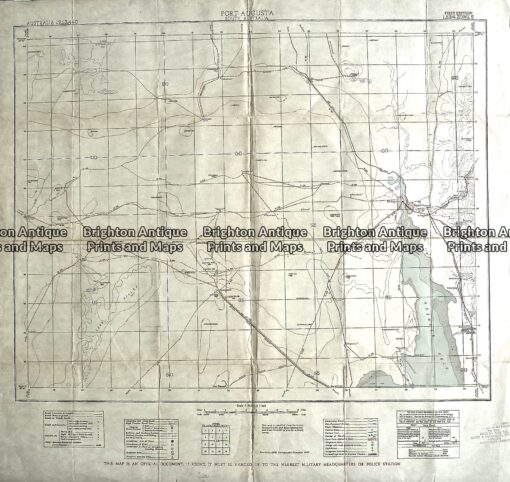 Antique Map 230 611 Port Augusta Area Military Map C 1942 Brighton   P1070130 510x482 