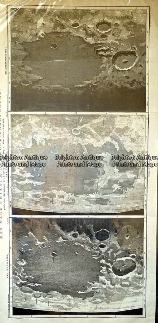 Antique Map 232-579 Moon - Das Mare Crisium der Mond c.1858 - Brighton ...