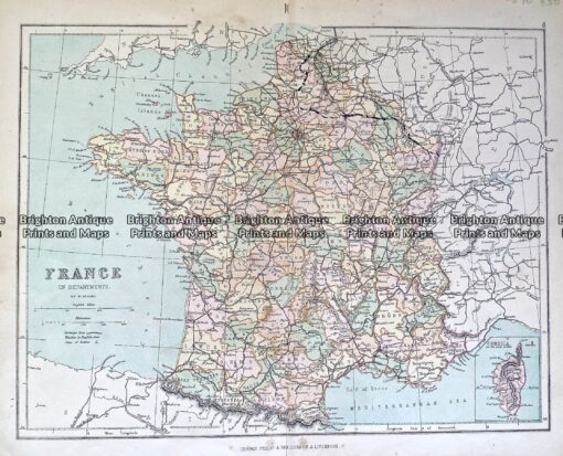 Antique Map 233-408 France in Departments by Philip c.1870 - Brighton ...