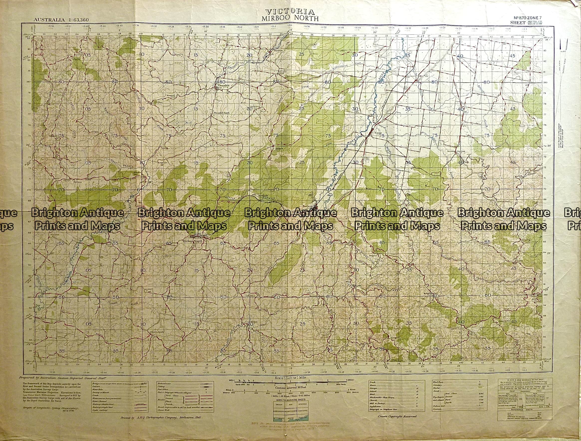 Antique Map 232-688 Mirboo North Victoria - military map c.1941 ...