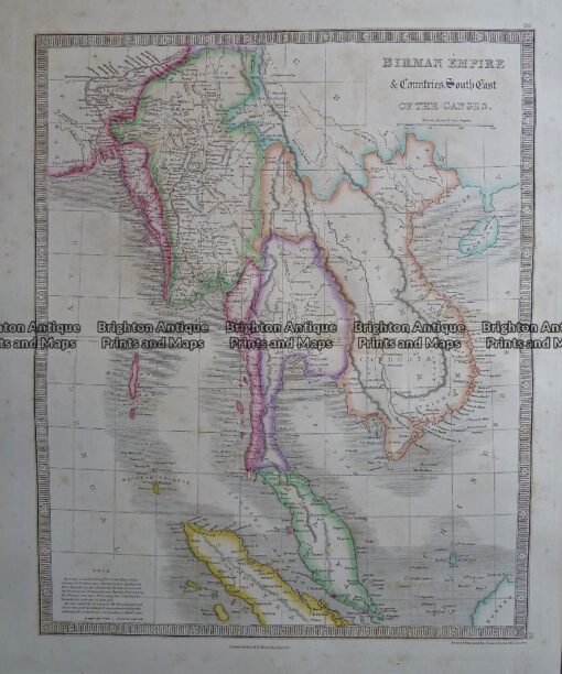 Antique Map - Birman Empire & South East Asia By Teasdale C.1847 Ref ...