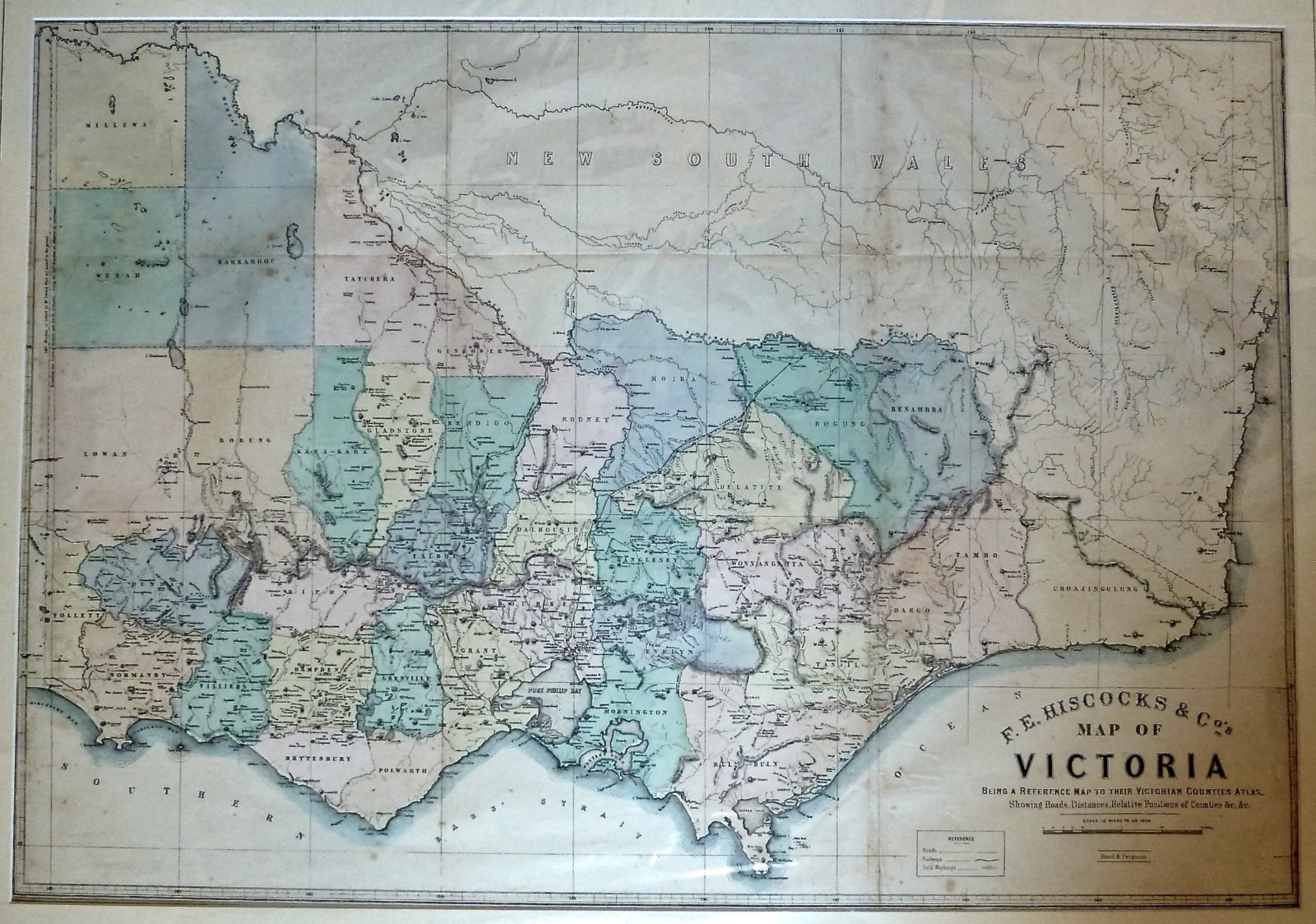 Antique Map - Map of Victoria by Hiscock c.1874 Ref No. 238-003 ...