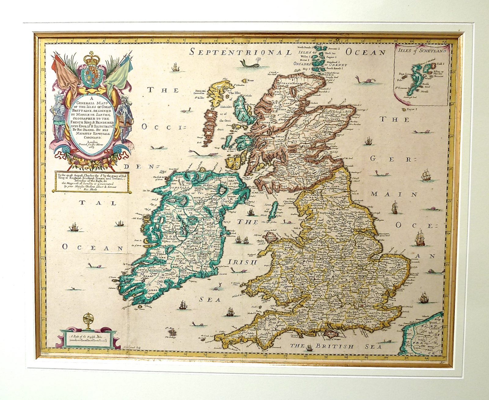 Antique Map Britain By Sanson C1669 Ref 889 005 Brighton Antique Prints And Maps Shop 6598