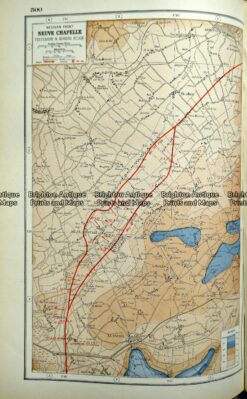 Alternative view of Antique map - Western Front c.1920. Ref:  232-709