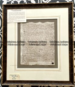 Antique print - 1713 Framed manuscript document  Ref: 789-002