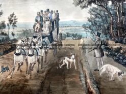 Alternative view of Antique print - Pair of coaching prints c.1850.  Ref:  789-001