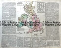 Alternative view of Antique map - Britain by LeSage c.1829.  Ref:  789-025