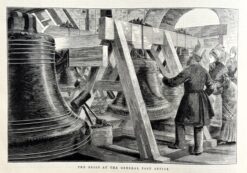 Antique print - Bells at Melbourne GPO c.1881  Ref: 888-067