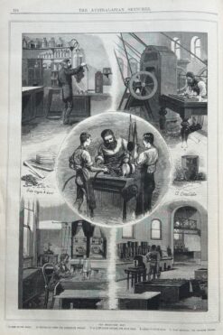 Antique print - Melbourne Mint c.1881  Ref: 888-042