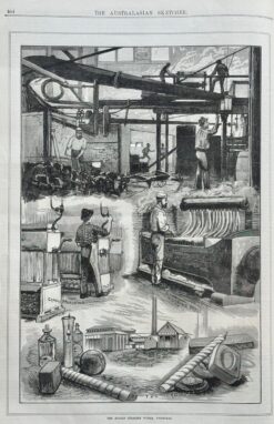 Antique print - Steariine (Candle) works in  Footscray c.1881  Ref: 888-044