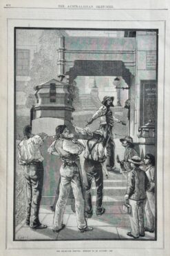 Antique print - Melbourne Hospital (Queen Victoria Hospital) c.1881  Ref: 888-050