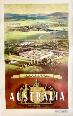 Vintage poster - Poster of Canberra by Northfield c.1940's  Ref:  888-021