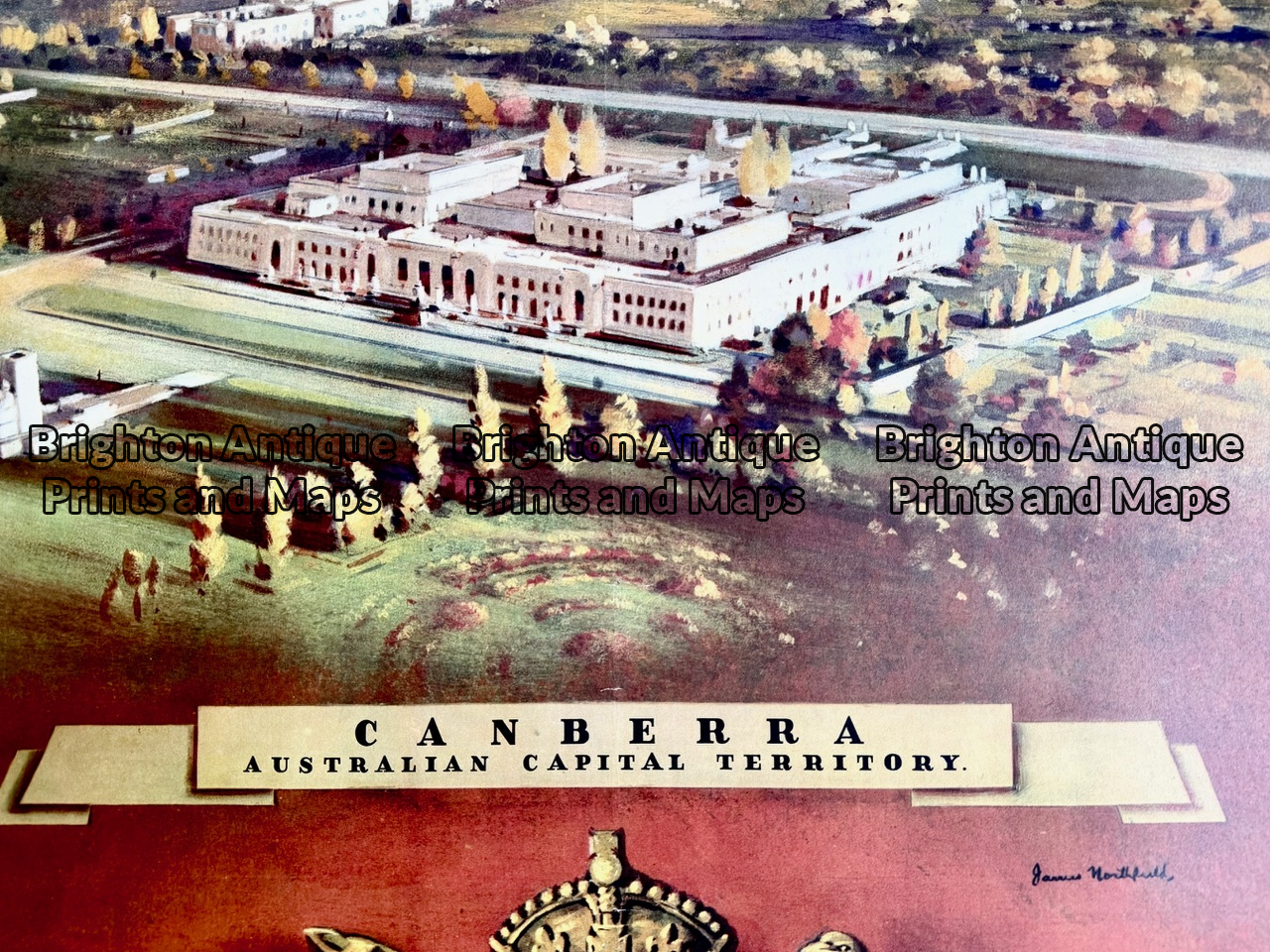 Vintage poster - Poster of Canberra by Northfield c.1940's Ref: 888-021 - Image 4