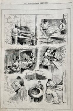 Antique print - Swallow & Ariell Biscuit Works in Sandridge c.1882