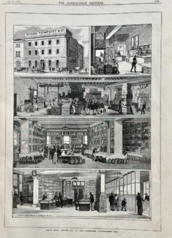 Antique print - Rocke Tomsitt Drug Warehouse Flinders Street c.1883  Ref: 888-032