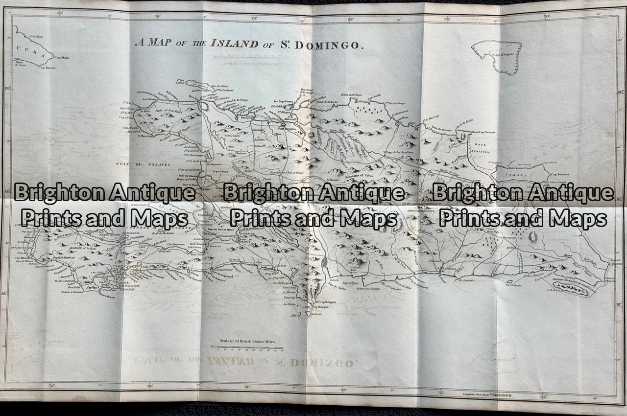 Antique map - Dominican Republic by Bryan Edwards c.1818 Ref: 888 - 014
