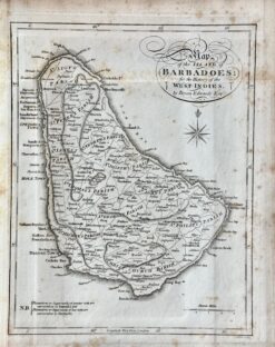 Antique map - Barbados by Bryan Edwards c.1818  Ref:  888-016