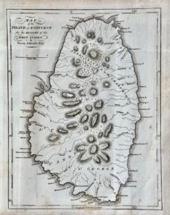 Antique map - St Vincent by Bryan Edwards c.1818  Ref:  888-017