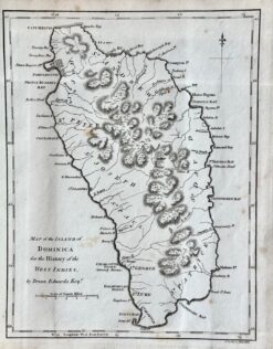 Antique map - Dominica by Bryan Edwards c.1818  Ref:  888-018