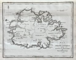Antique map - Antigua by Bryan Edwards c.1818  Ref:  888-019