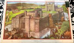 Poster teaching aid about Norman castles c.1939  Ref: 888-095