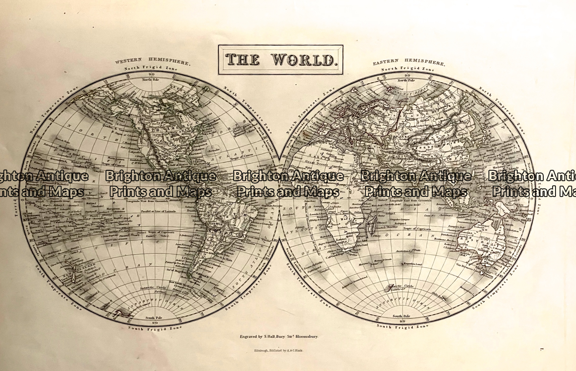 Antique map - World by Black c.1867 Ref: 888-154