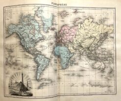 Antique map - Planisphere (World) by Migeon c.1894  Ref: 888-088