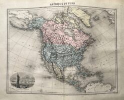 Antique map - North America by Migeon c.1894  Ref: 888-089