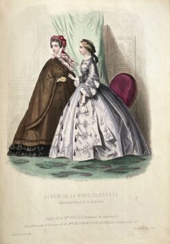 Antique print - French fashion c.1861  Ref: 888-145