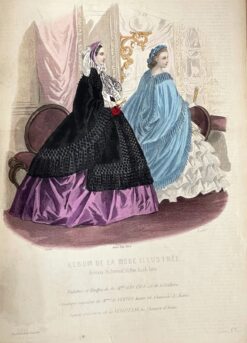Antique print - French fashion c.1861  Ref: 888-148