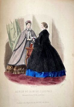 Antique print - French fashion c.1861  Ref: 888-147