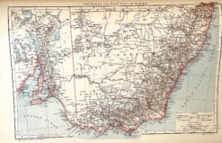 Antique map - Victoria and New South Wales c.1893  Ref: 888-133