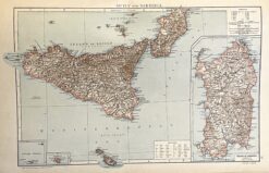 Antique map - Sicily c.1893  Ref: 888-135