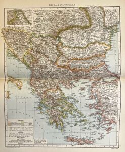 Antique map - Balkans and Greece  c.1893  Ref: 888-137