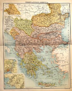 Antique map - Balkans and Greece c.1898  Ref: 888-123