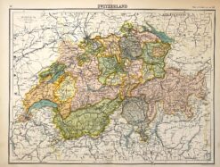 Antique map - Switzerland c.1898  Ref: 888-124