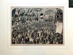 Antique print - Ball at the Melbourne Exhibition Building c.1880  Ref: 888-083