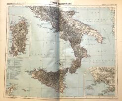 Antique map - Southern Italy c.1877  Ref: 888-113