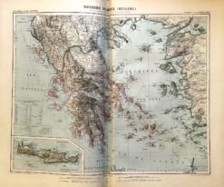Antique map - Greece c.1877  Ref: 888-114