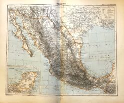 Antique map -Mexico c.1877  Ref:888-109
