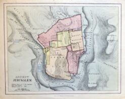 Antique map - Ancient Jerusalem by Johnston c.